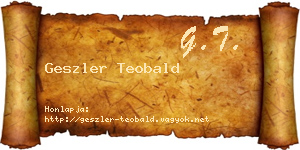 Geszler Teobald névjegykártya